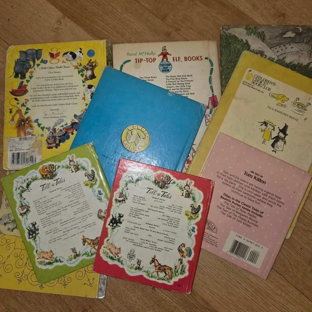 Vtg Children's Books Lot (8 Books) Golden Book Wonder Books retro nursery gift